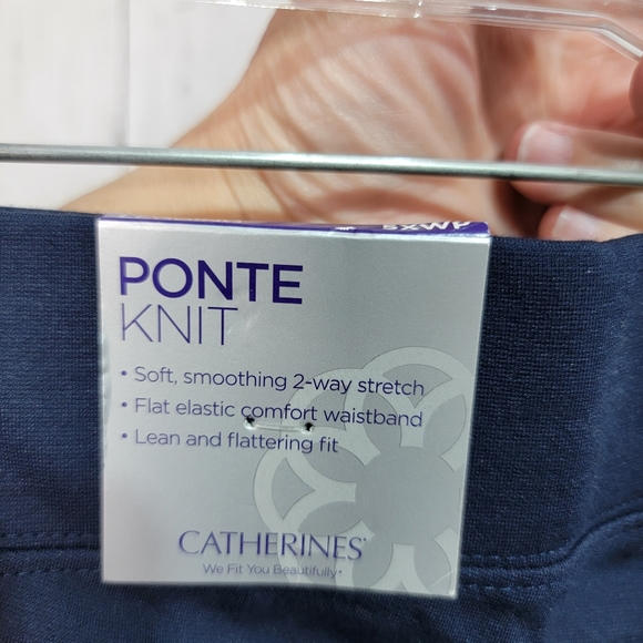 NWT Catherines Women's Plus Size Ponte Knit Legging Blue Size 5X 34/36 Petite. - Picture 4 of 6